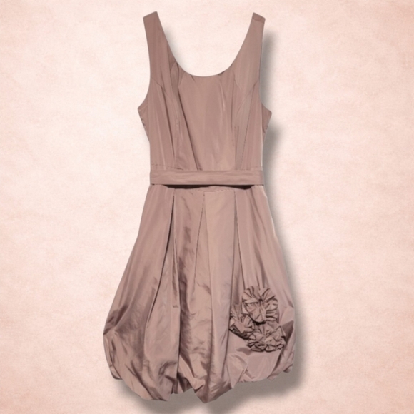 Coquette Bubble Hem Dress Size 0 Rosette Tie Back Wedding Guest - Picture 2 of 9